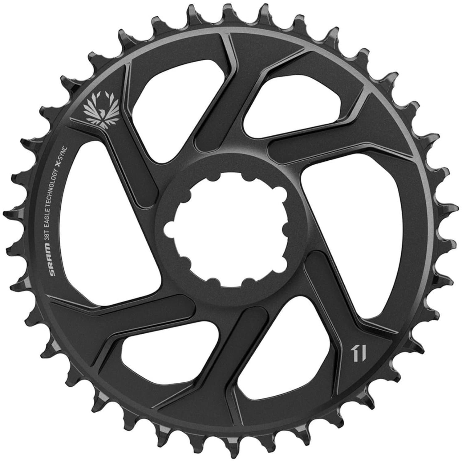 SRAM X-Sync 2 Kettingblad Directe Montage aluminium 12-speed 3mm, zwart Uitvoering 38T