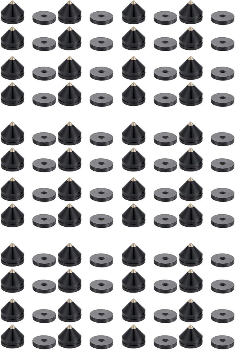 Luidspreker Voet - Spikes Set - Geluid Verbeteren - Trillingen Minimaliseren - 48 Stuks - Zwart