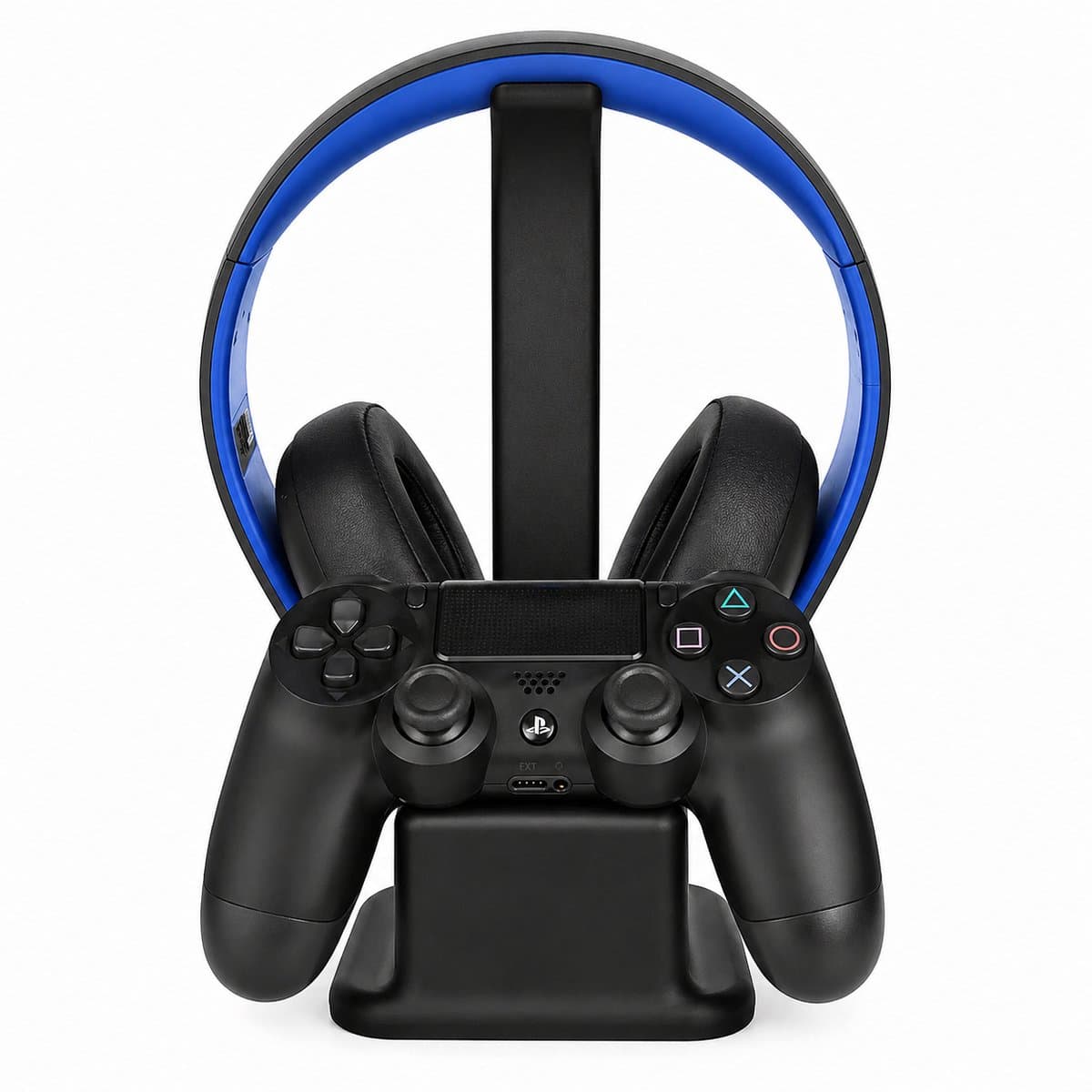 PS4 Headset Standaard En Controller Houder - Gaming Headset Standaard Met Controller Stand - Bureau Organizer Voor Playstation 4 En PS5 Accessoires - Headphone Stand Gaming Setup - Ruimtebesparend Design - Stevig En Stabiel - Wit