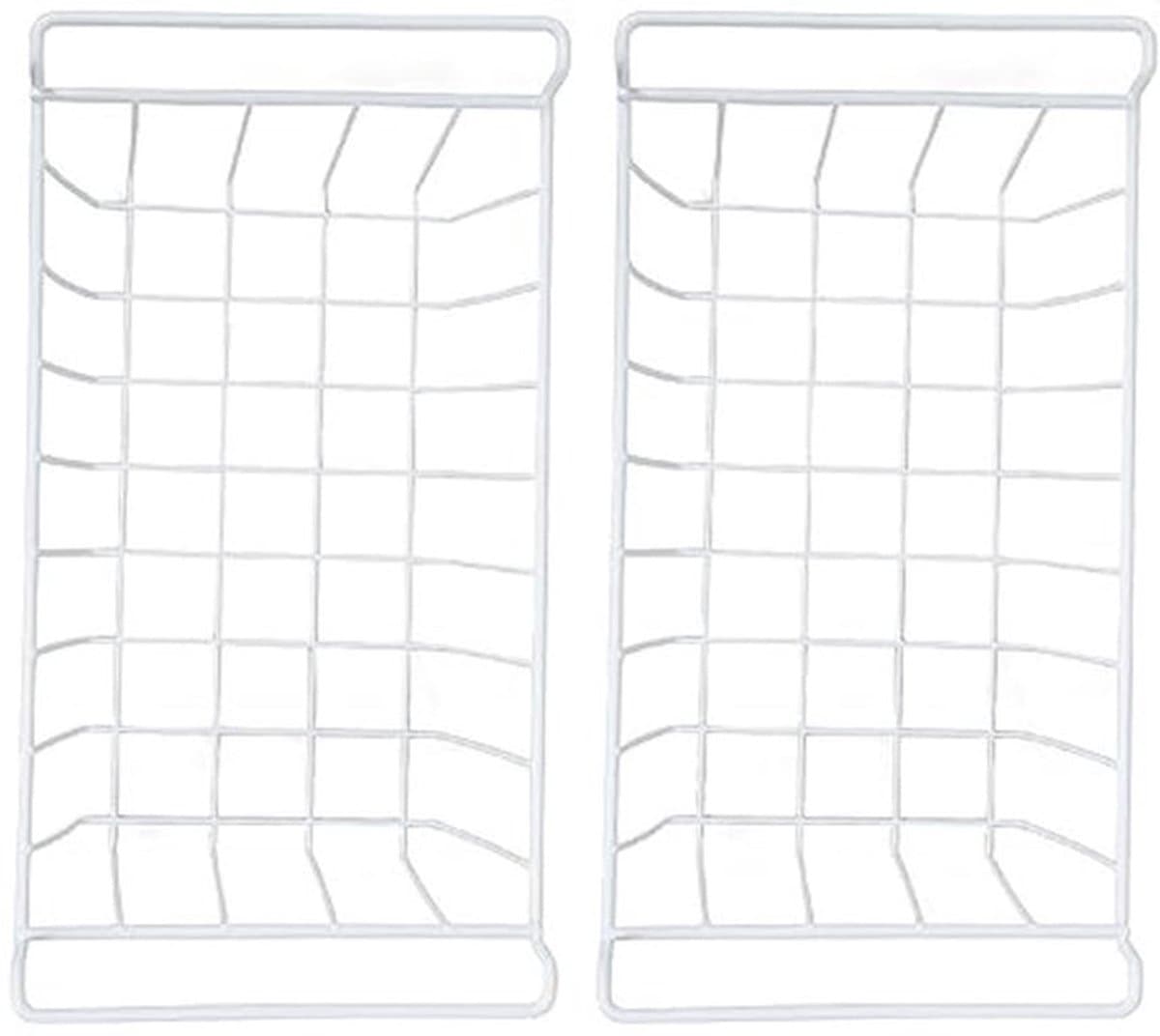Diepvriesmanden, 2 stuks koelkast- en diepvriesmanden, grote huishoudelijke draadmand, bakorganizer met handgrepen, geschikt voor de voorraadkast (L 47,5 cm x B 24,5 cm x H 20 cm)