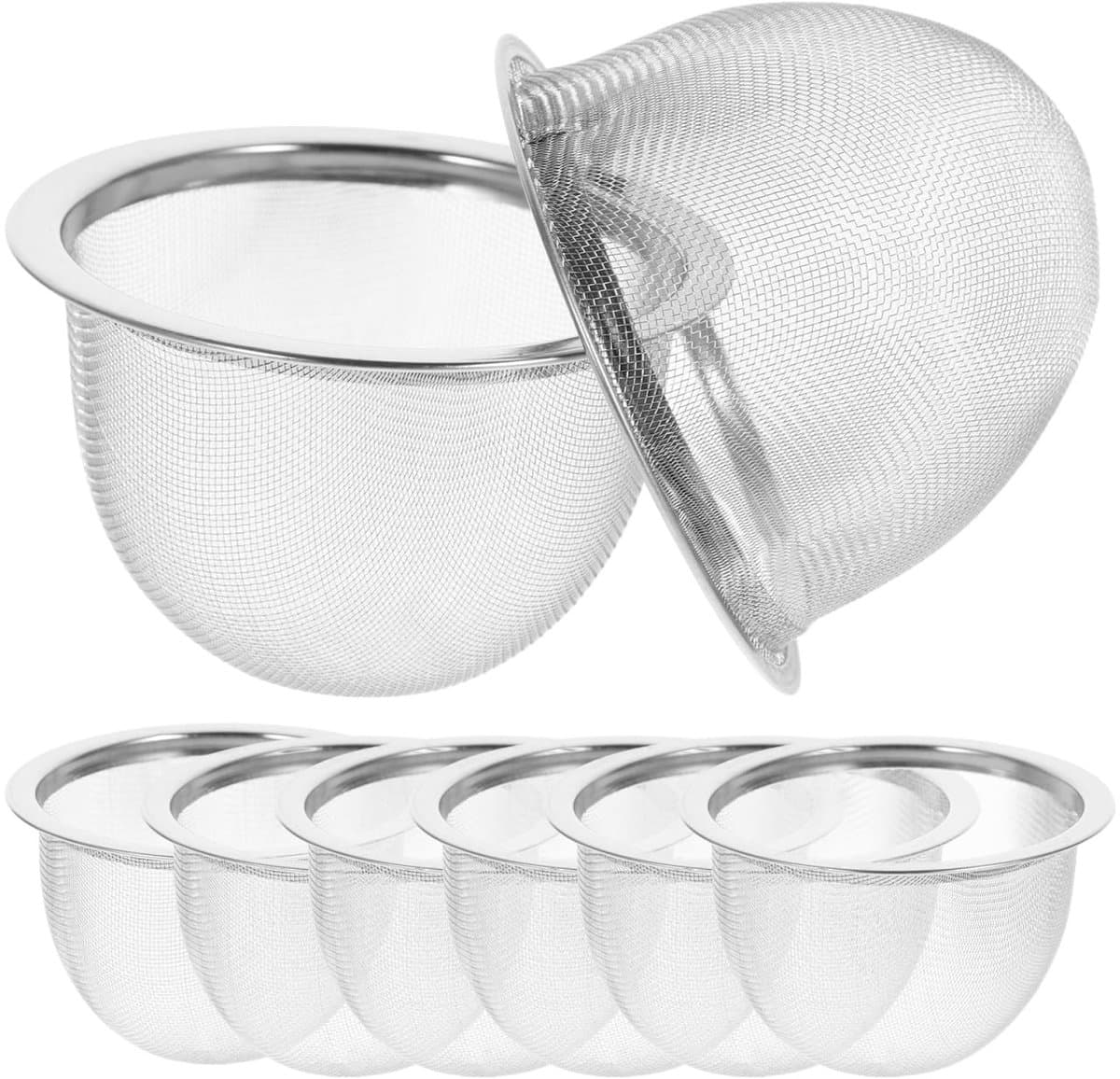 Jhubersproducts - Theepot Mesh Zeef - Rvs Theezeef Insert - 8 Stuks - Zilver - Geschikt voor Thee en Koffie - Ideaal voor Losse Blad Thee