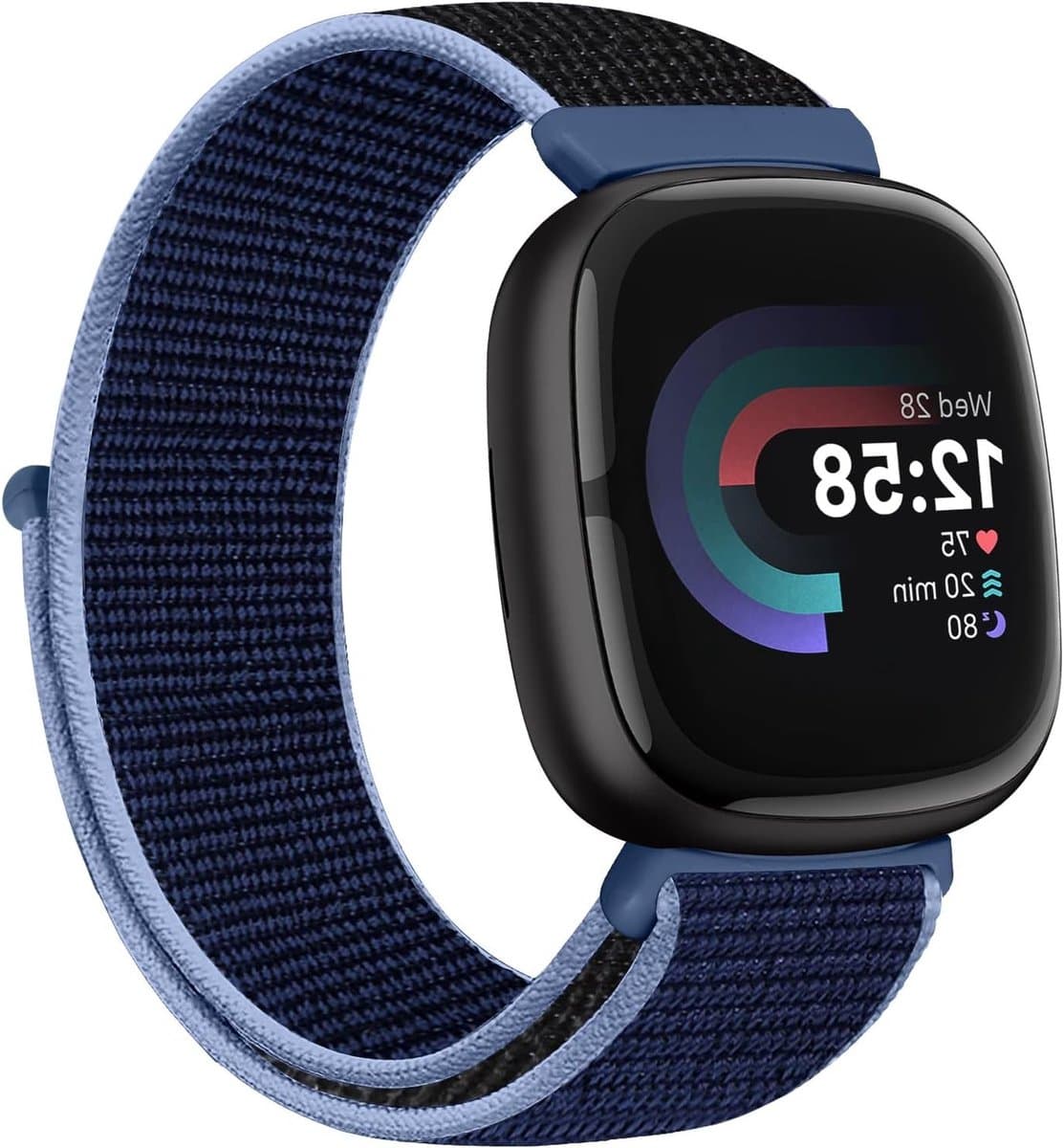 Nylon Polsbanden Geschikt voor Fitbit Versa 3 en Fitbit Sense, Ademend en Verstelbaar voor Sportieve Activiteiten, Geschikt voor Dames en Heren