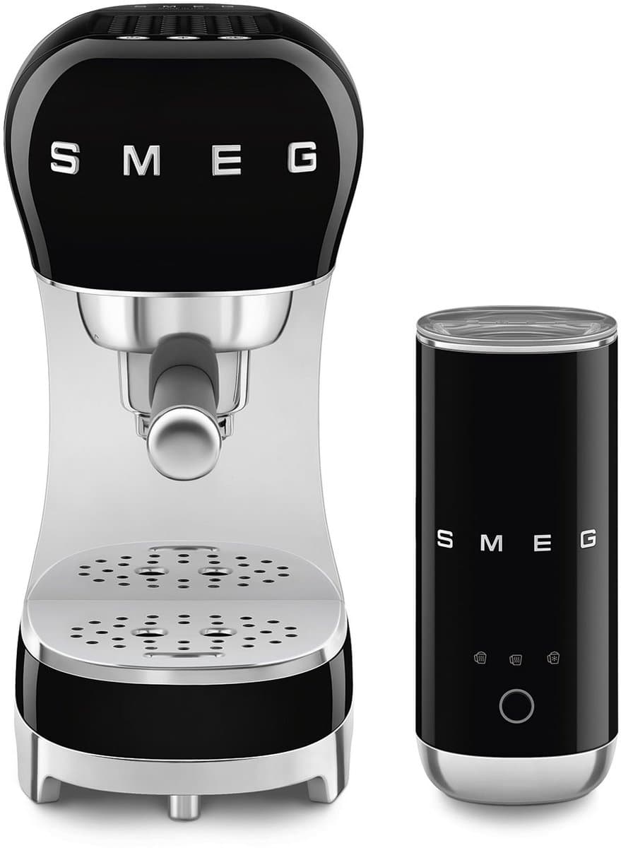 SMEG ECF12BLEU Zwart + melkopschuimer