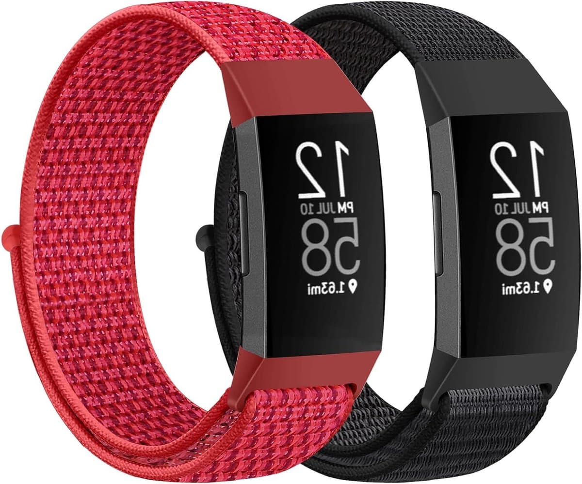 Zachte en Ademende Nylon Sportband voor Fitbit Charge 4/3/SE, Vervangband voor Dames en Heren, Comfortabele Polsband voor Actieve Levensstijl