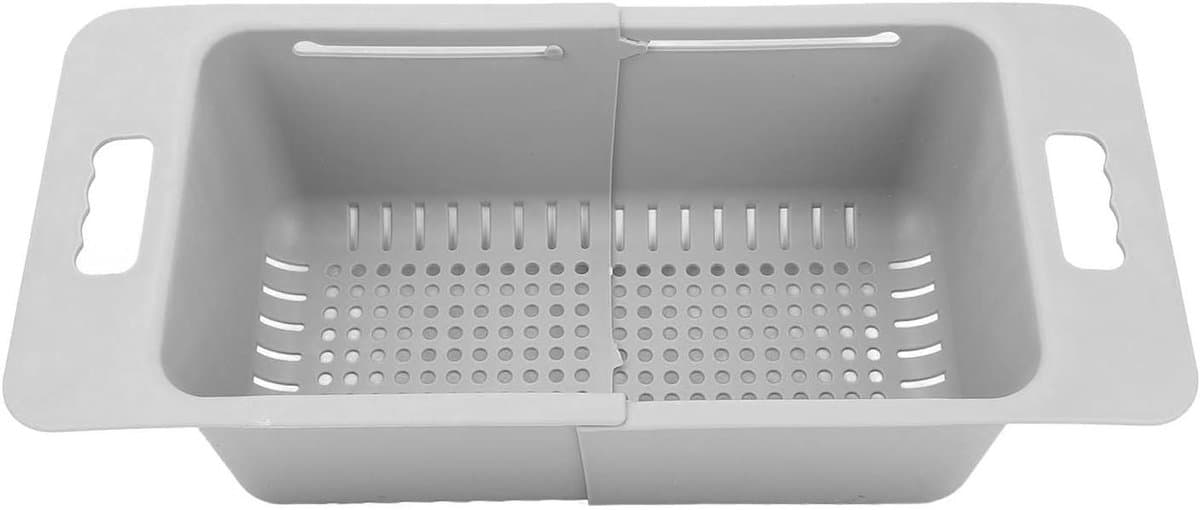 Diepvrieskist Organisator - Vriesmand Bak - Diepvries Ordenen - Flexibel Uitbreidbaar - 40-52 cm - Grijs