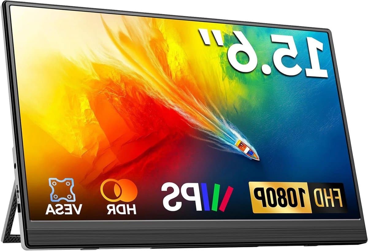 Draagbare Monitor - Extra Scherm - Productief Werken - Oogzorg Display - 15.6 Inch FHD - Zwart