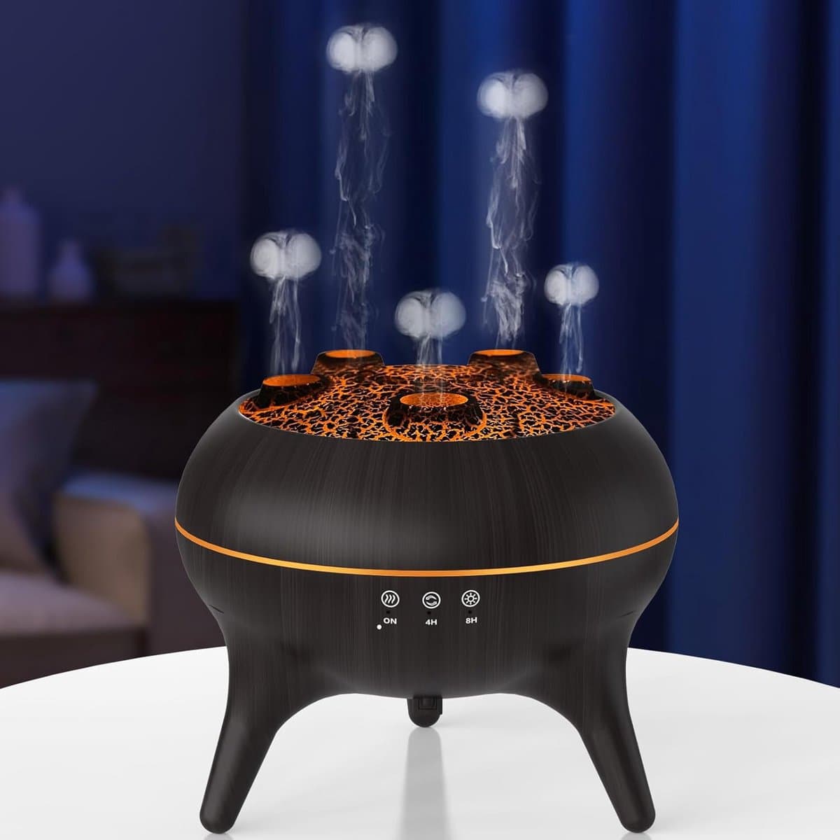 Aromatherapie Diffuser - Luchtbevochtiger Vlam - Ontspannen Sfeer Creëren - Met Bluetooth Speaker - 250 ml - Zwart
