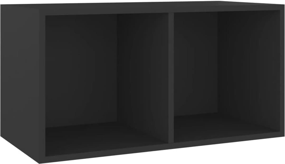 Opbergbox voor Vinylplaten - 71x34x36 cm Houten Kast in Zwart