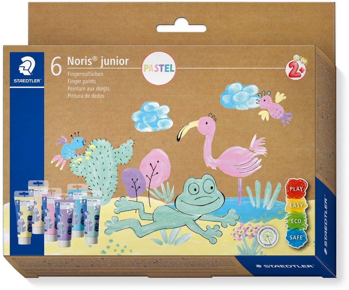 STAEDTLER - Noris junior - vingerverf - Set met 6 pastel kleuren