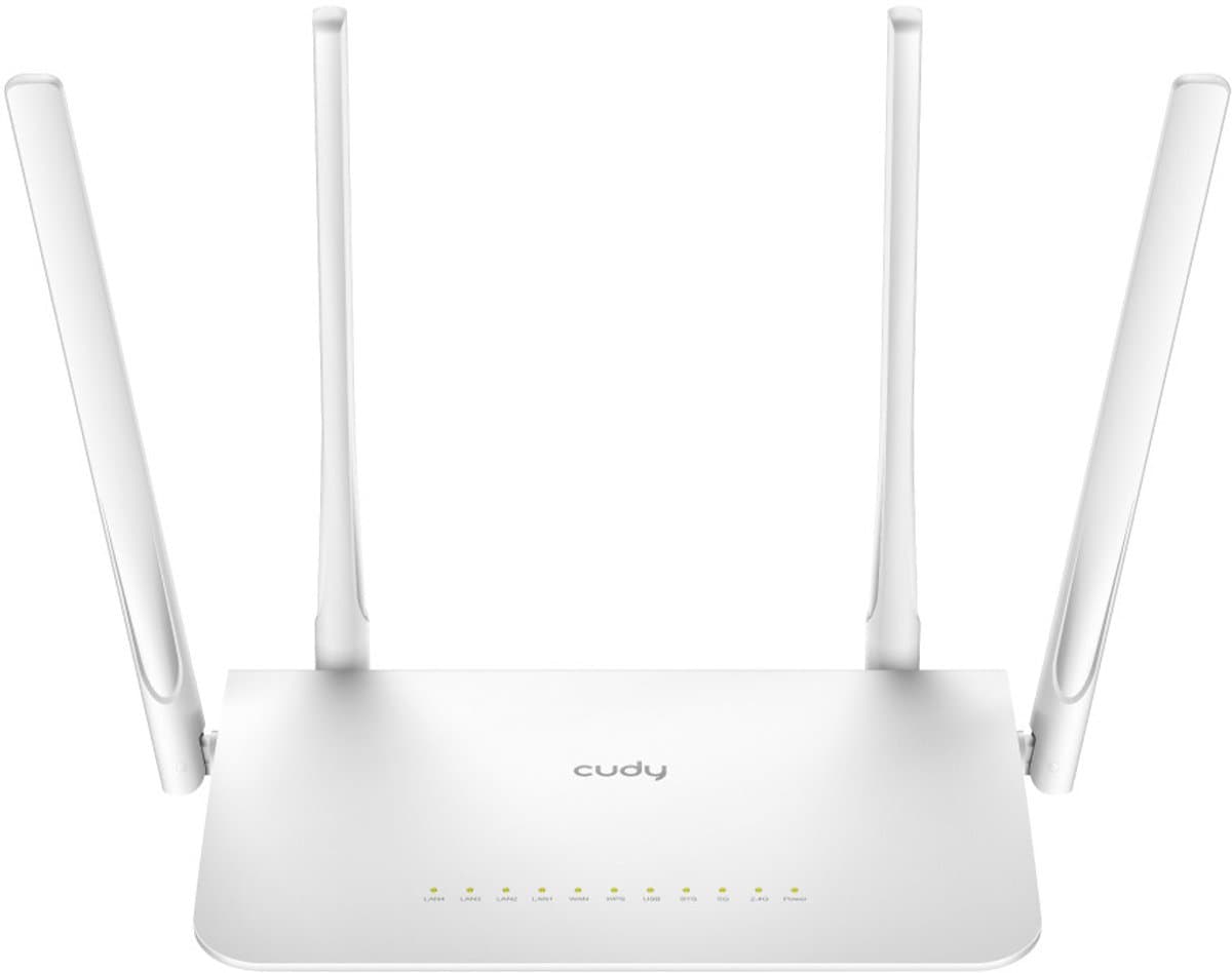 Cudy WR1300 Dual-Band Router – Wi-Fi 5 (802.11ac), Gigabit, 2,4/5 GHz, Wit