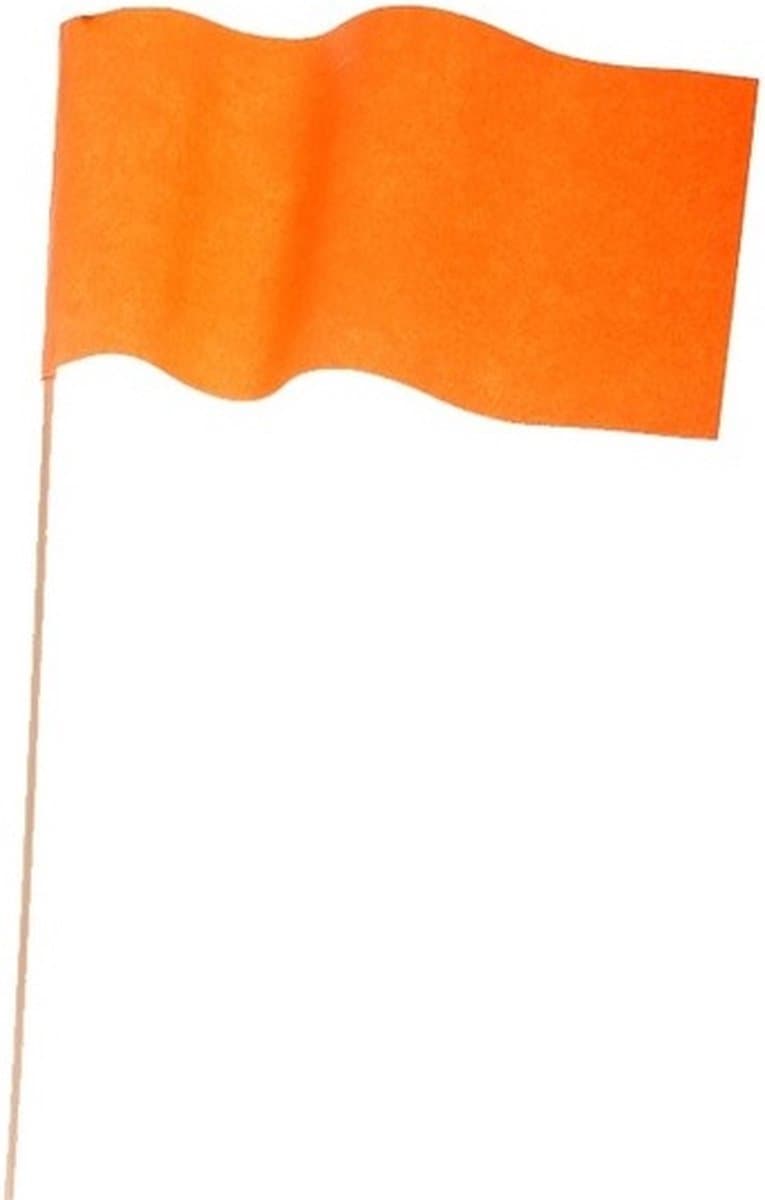 Oranje papieren zwaaivlaggetjes/handvlaggetjes - 70x - 12 x 23 cm - Holland/Koningsdag - supporters - feestartikelen