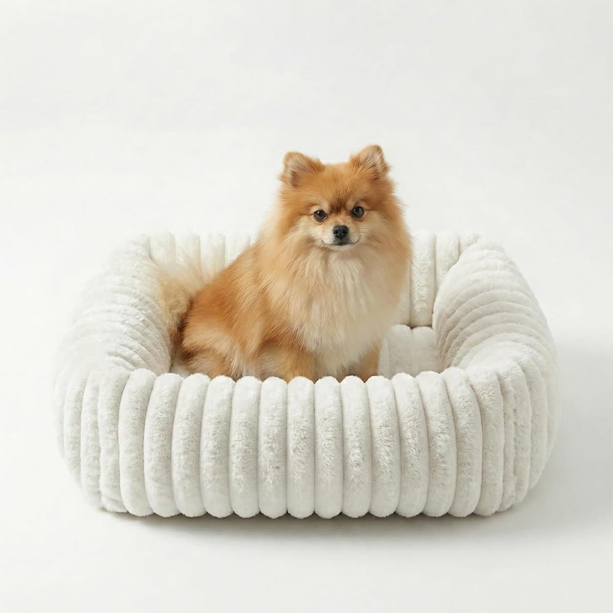 Ploutos® Hondenbed - Hondensofa - Hondenbank - Hondenmand - Wit - 63cm x 53cm x 18cm