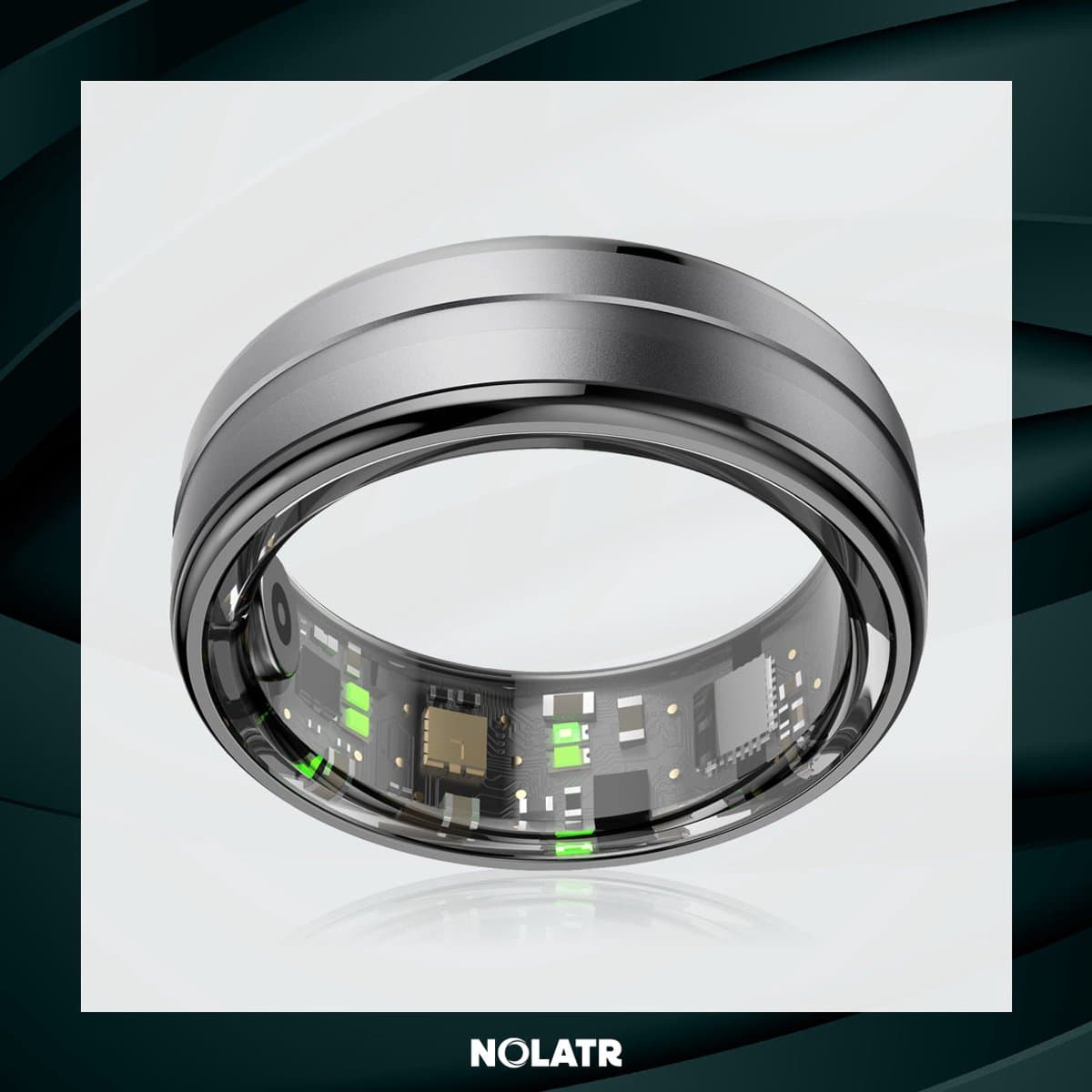 NOLATR Pro, Slimme Ring met Stappenteller, Activiteitstracker & Hartslagmeter – Zonder Abonnement & Nederlandse App – Zwart – Maat 12