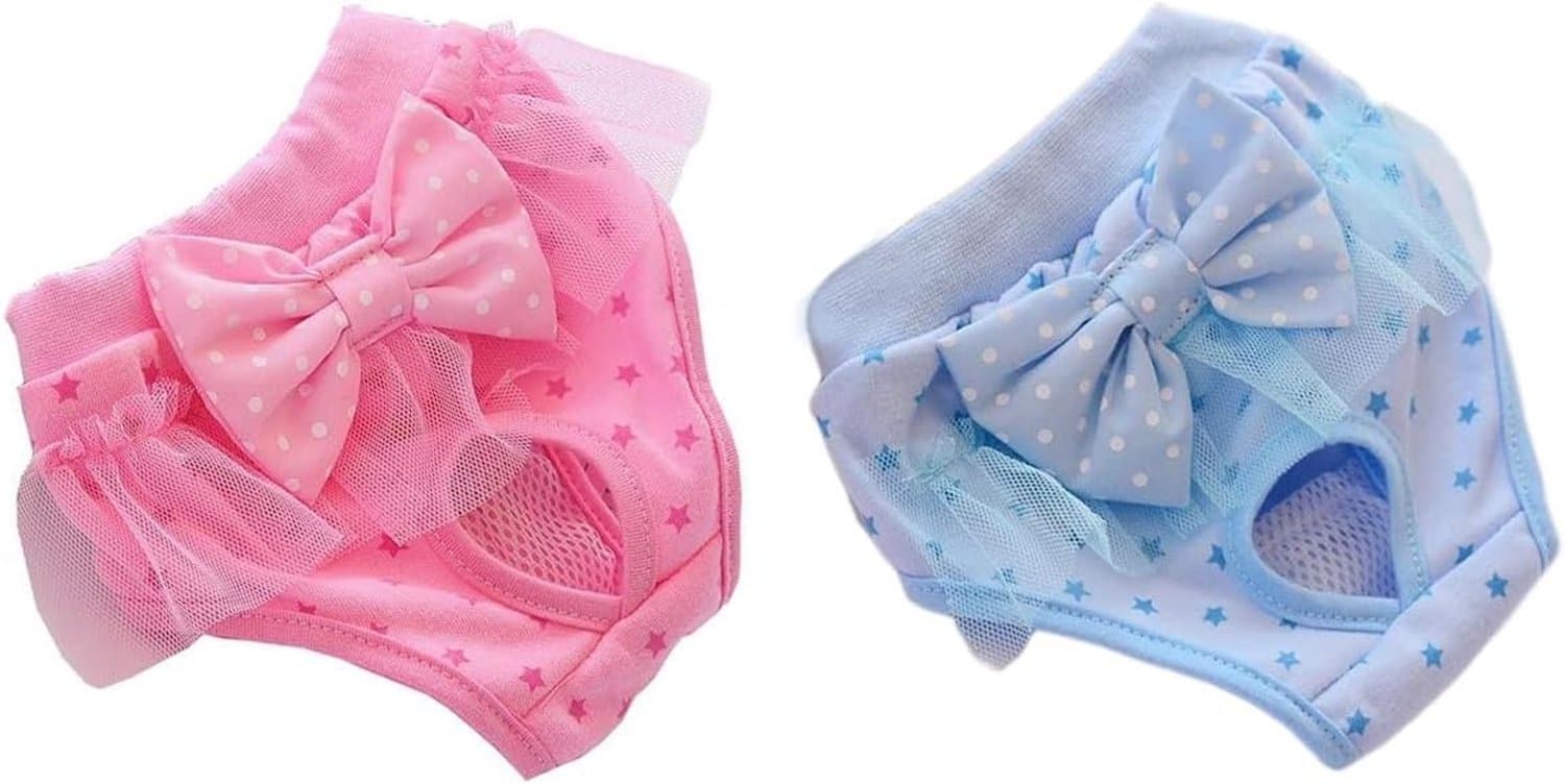 Herbruikbare Fysiologische Broekjes voor Vrouwelijke Honden - Wasbare Luiers voor Kleine Honden en Puppies, Sanitaire Panties voor Dierenverzorging