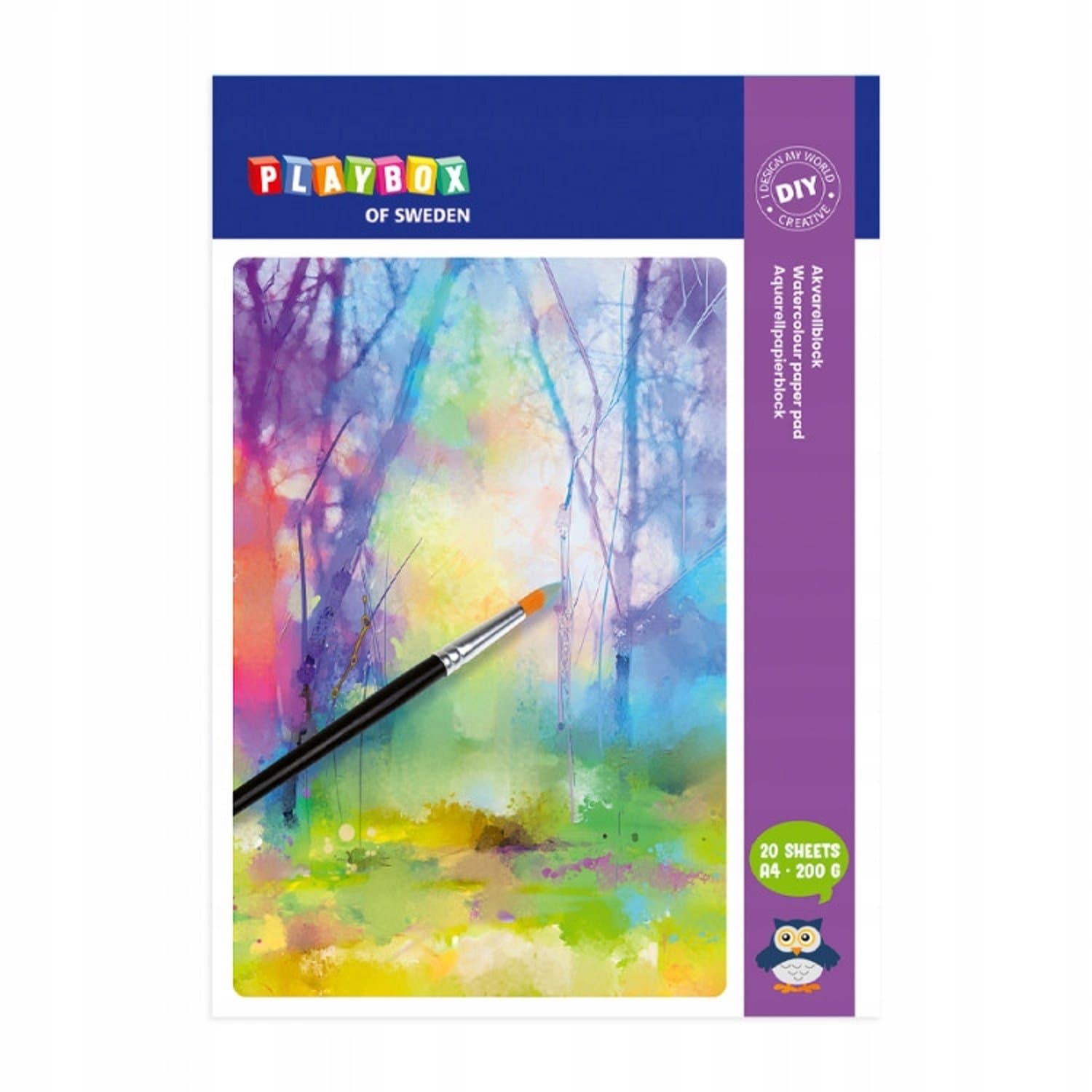 Merkloos A4 Aquarel & Acryl Papier Blok, 200g, 20 Vel