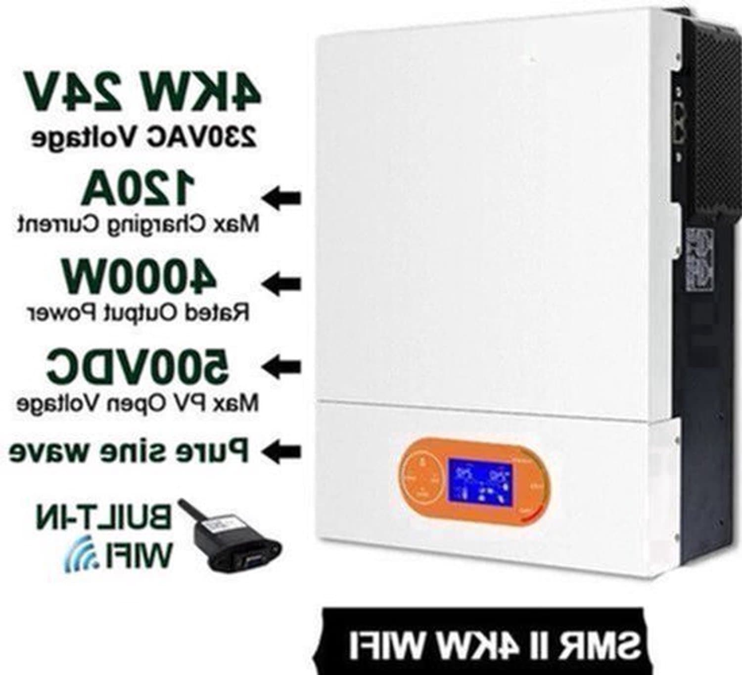 Zonne-omvormer – Hybride Omvormer – Solar Inverter – MPPT Laadregelaar – Zuivere Sinusgolf – 4 kW Vermogen – WiFi Monitoring