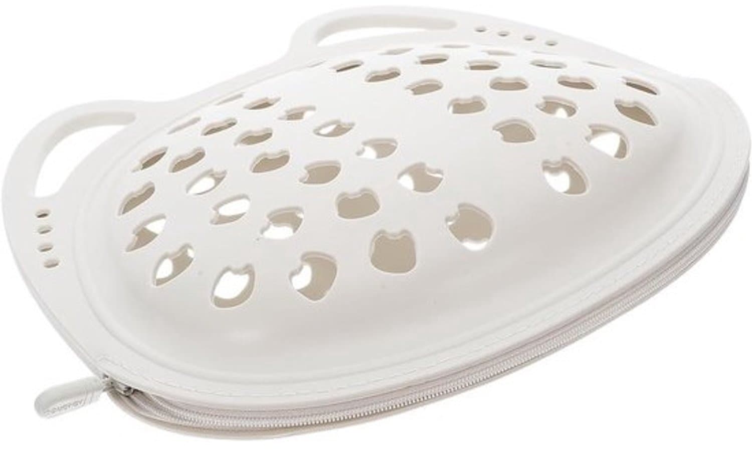 Siliconen waszak - Mesh met kattenontwerp - Voor delicate kleding - Helpt de vorm te behouden - 24.30 x 23.50 x 6.00 cm - Ivoor