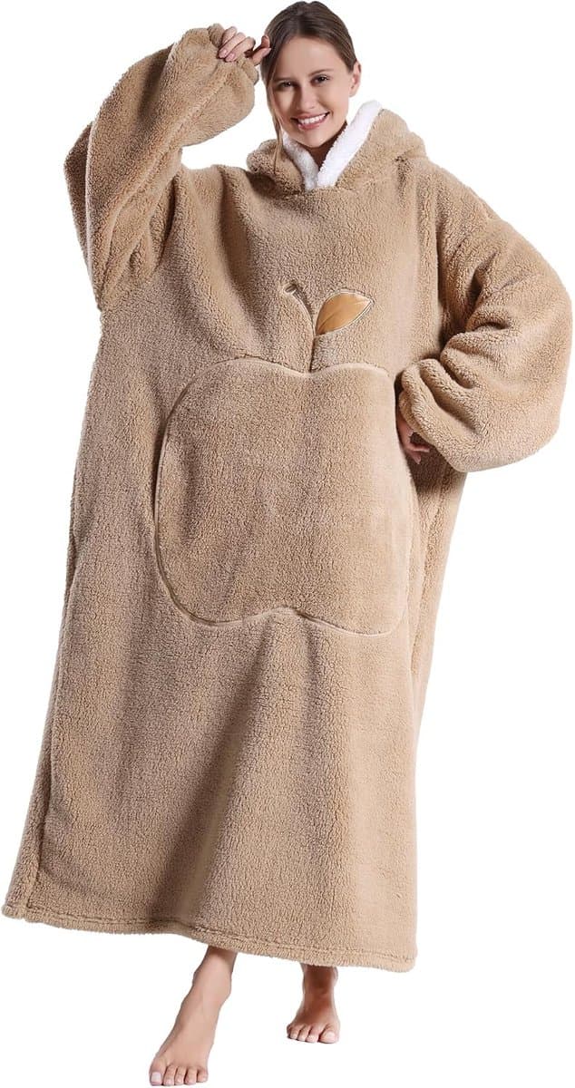 Badjassen, Lange Warme Badjassen, Uitgerust Met een Grote Hoed en Zakken, Comfortabele Casual Kleding Thuis, Perfecte Cadeaukeuze