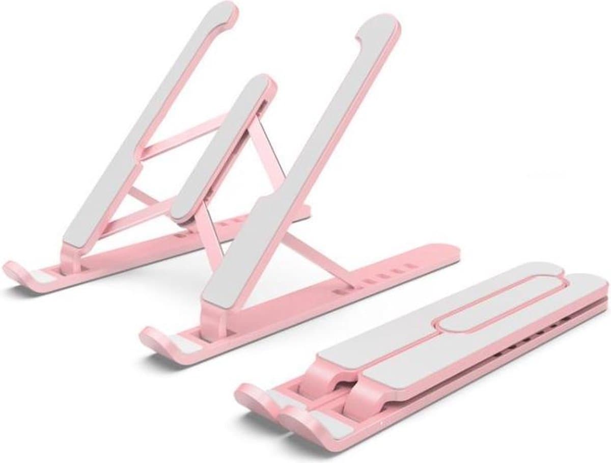 Laptopstandaard Desktopsteunbeugel Koelbasis Hefhouder Opvouwbaar (roze)