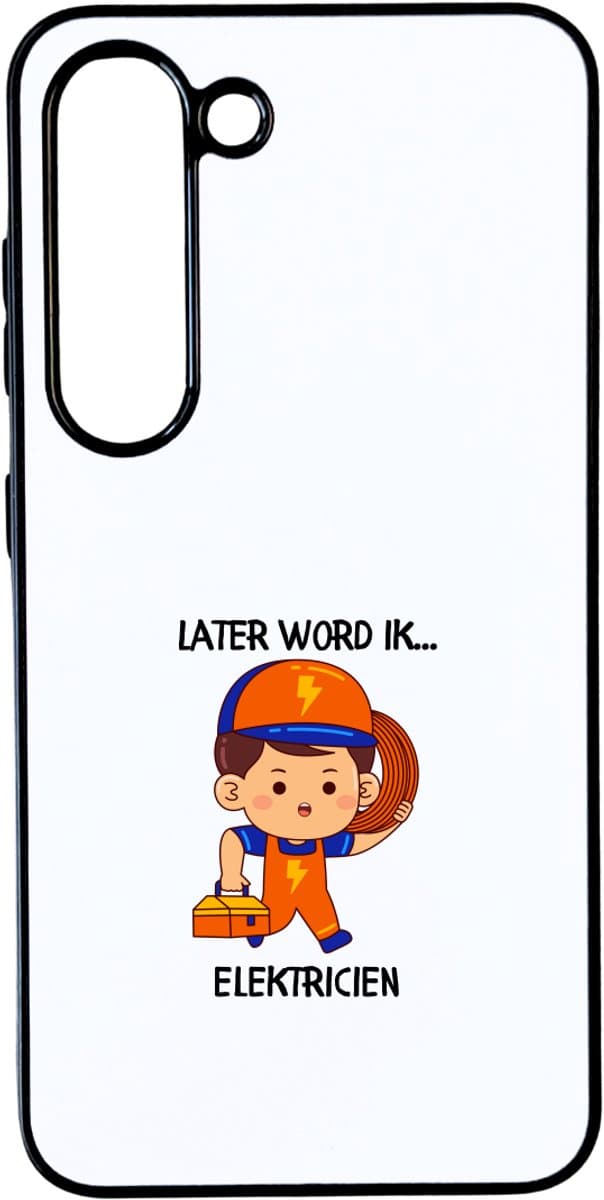 Hacebo® - Later word ik electrien telefoonhoesje - Baby's - telefoonhoesjes - cadeau voor een baby - cadeau voor een peuter - kraamcadeau - Elektrotechnisch ingenieur - hoesje geschikt voor Samsung Galaxy S23