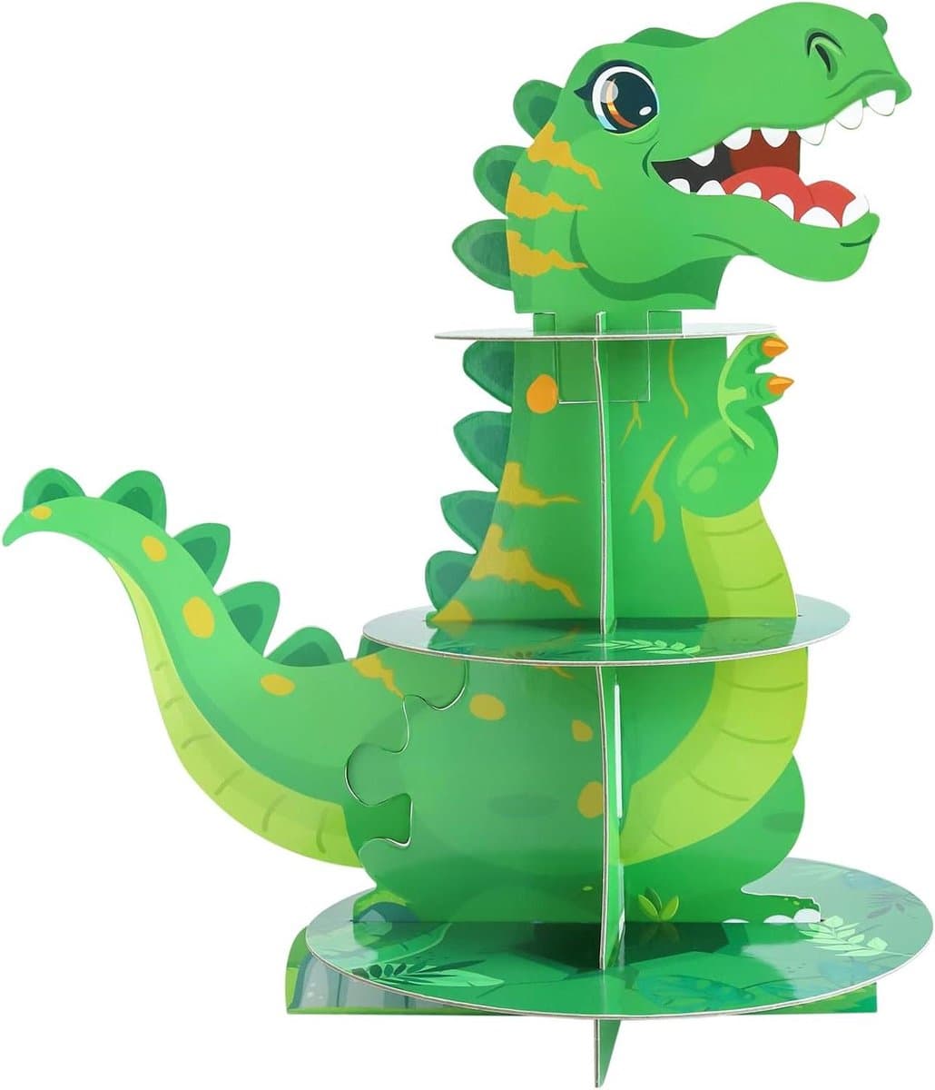 Allecto plus - Taartstandaard van karton 3 etages, cupcake-standaard, desserttorenhouder, feestaccessoires voor bruiloft en verjaardag