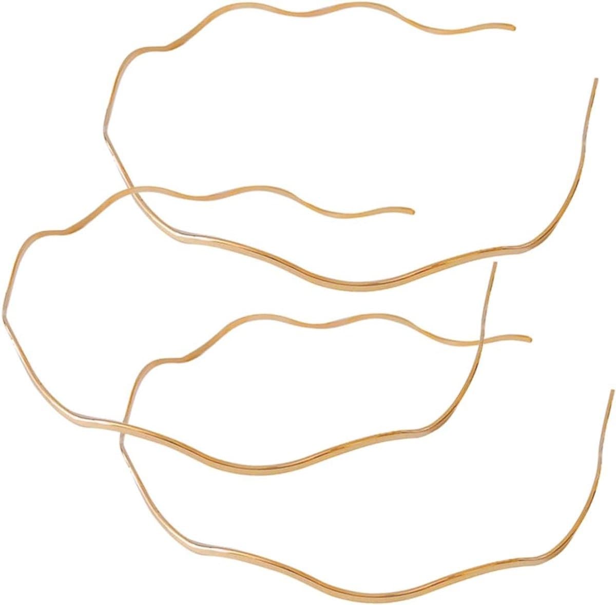 Metalen Haarbanden - Haarringen Wavy - Dagelijks Gebruik - Golvend Design - 14 x 12 x 1 cm - Goud