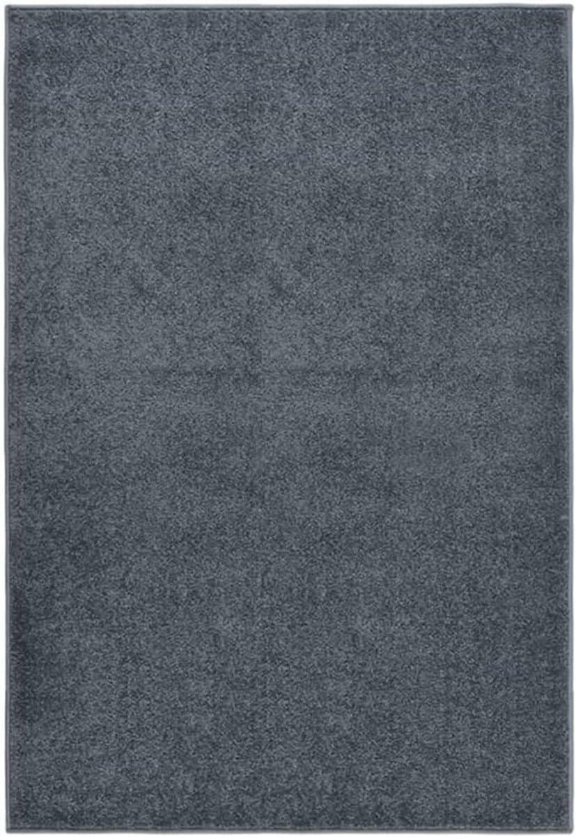 Vloerkleed Kortharig - Laagpolig Tapijt - Woonkamer Decoratie - Effen Patroon - 160x230 cm - Antraciet