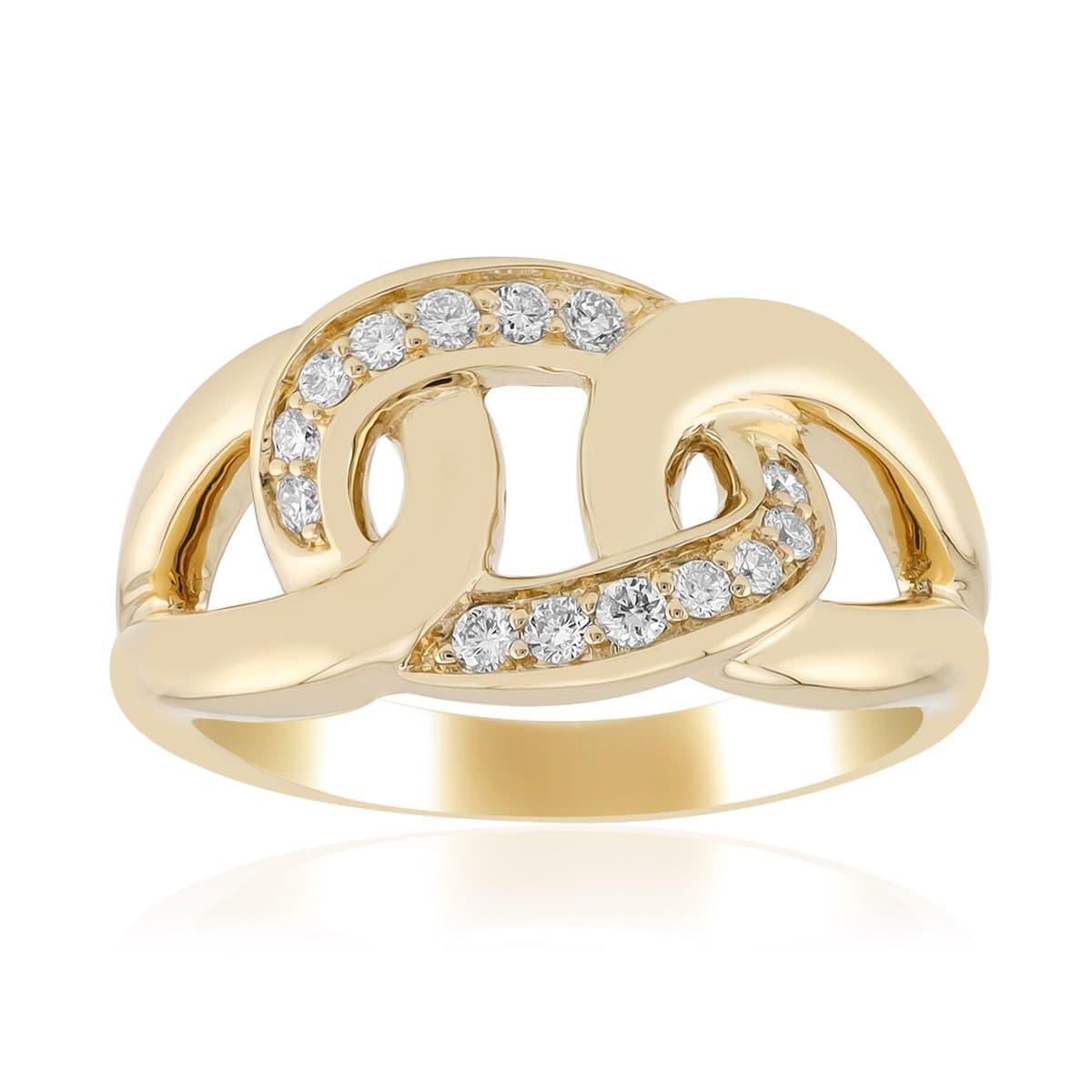 Cavill - Luxe Zilveren Ring met 0,15 ct I1 (G) Diamanten - 925 Sterling Zilver Verguld - Pavé Gezette Ronde Briljanten - Verfijnde Damesring
