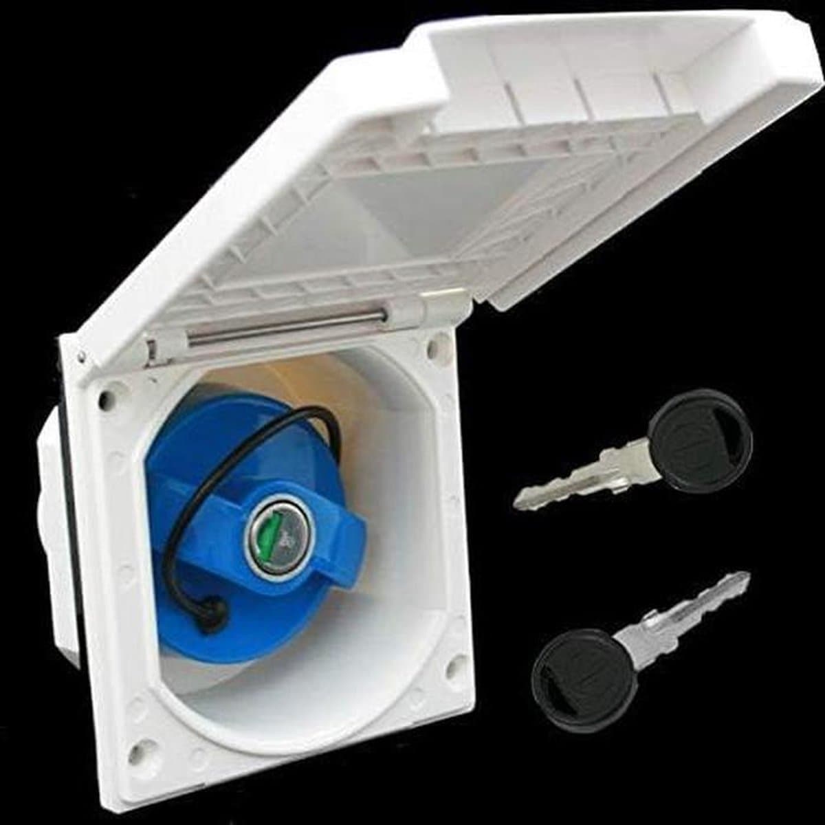Waterklep Caravan - Watertank Vuldop - Buitenwater Vullen - Met Slot - 40 mm Aansluiting - Wit