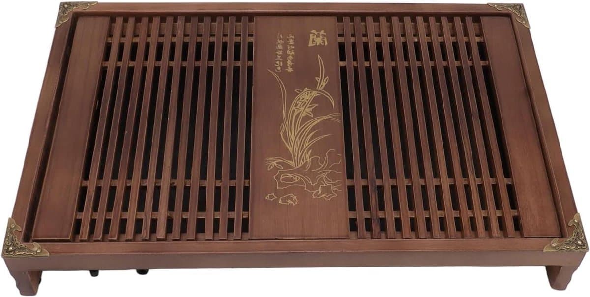 Thee Dienblad - Gongfu Set - Thee Ceremonie - Wateropslag Drainage - 28x43cm - Orchidee