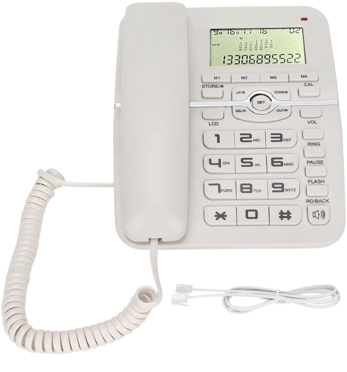 Dailygoody - Vaste Telefoon - Nummerherkenning - Luidspreker - Wit - Multifunctionele Telefoon - Desktopelegant - Geschikt voor Thuisgebruik