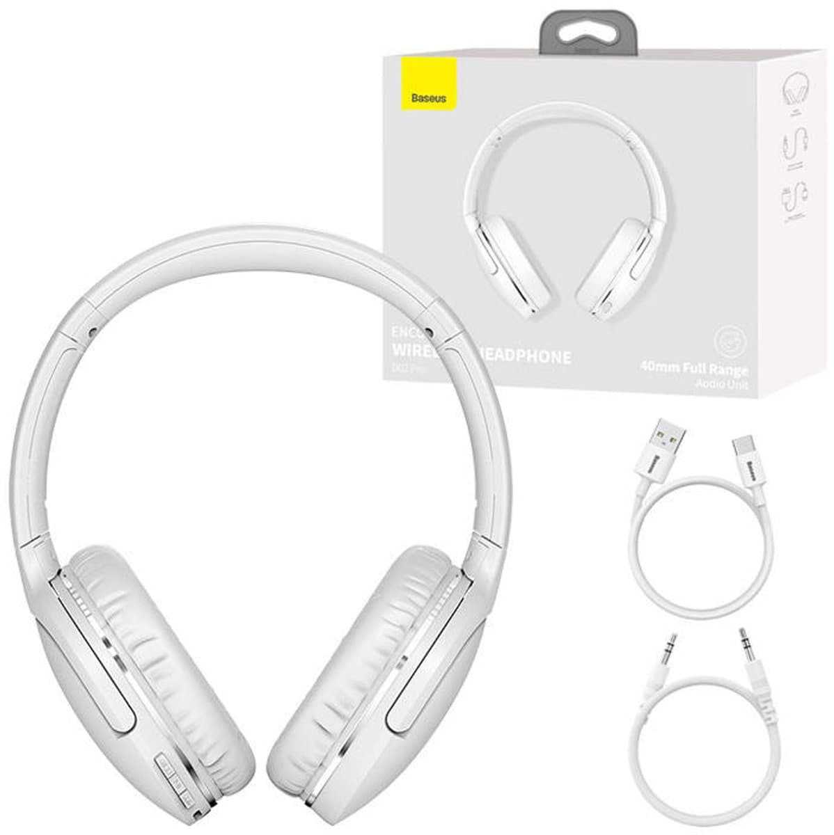Baseus Encok Pro Draadloze Koptelefoon Bluetooth 5.3 Wit