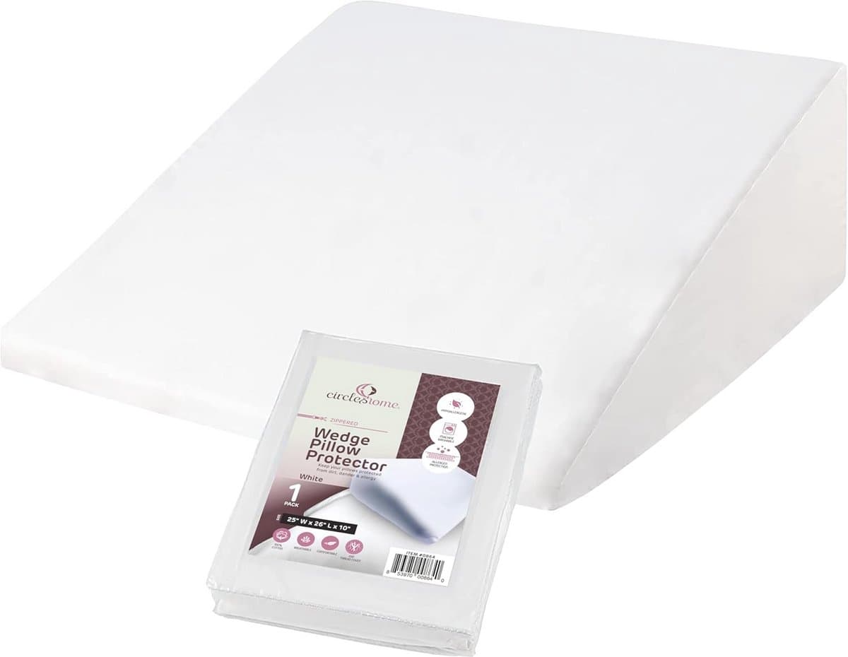 Hoes voor wigkussen 100% katoen, ademend en hypoallergeen, 63,5 x 66 x 25,4 cm