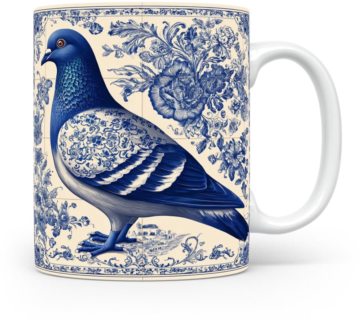 Mok Hout duif Beker voor koffie of tas voor thee, cadeau voor dierenliefhebbers, moeder, vader, collega, vriend, vriendin, kantoor, opa, oma, hond, kerst, sinterklaas, verjaardag