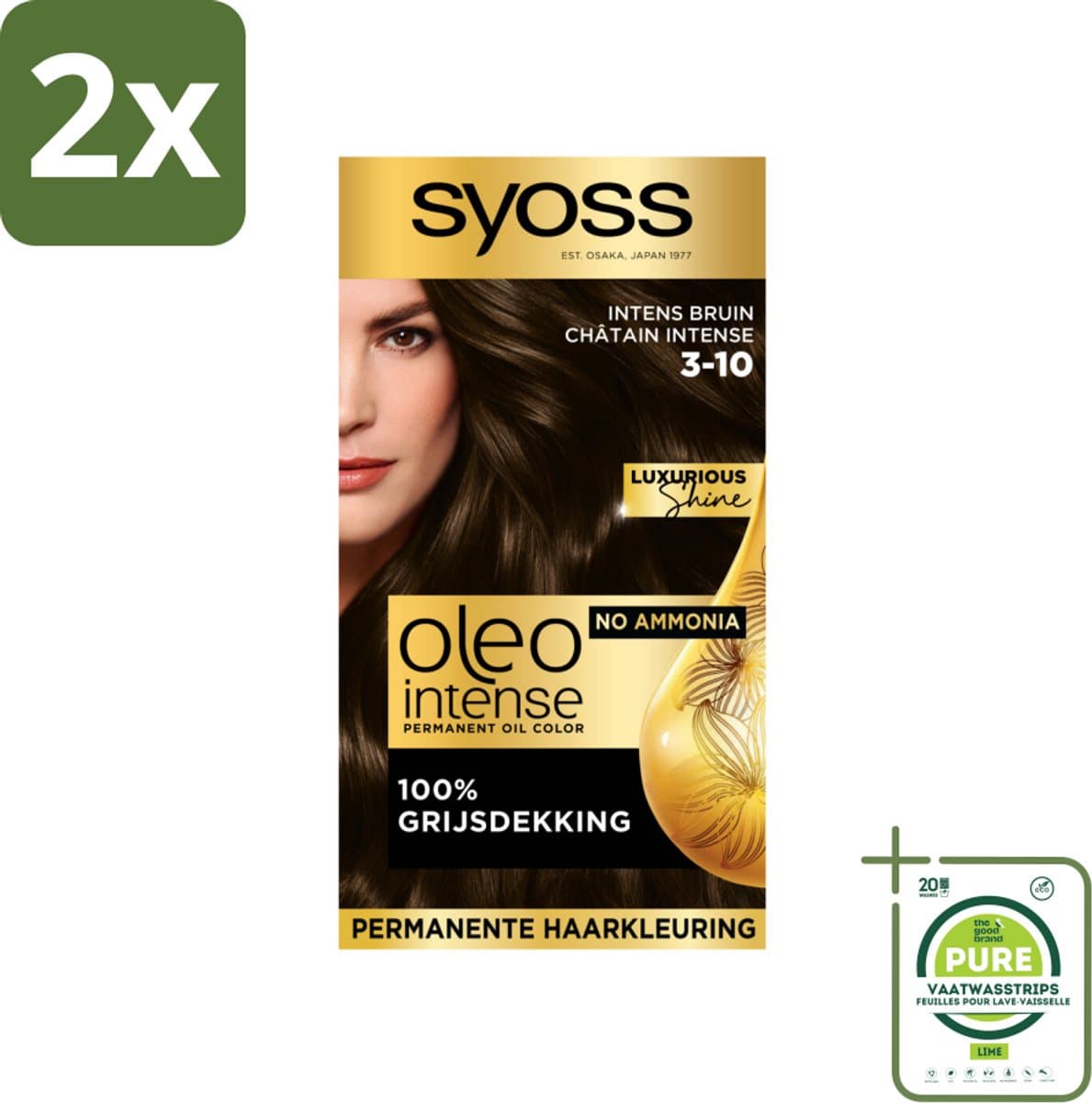 Syoss Oleo Intense - Haarverf - 3-10 - Intens Bruin - 115ml x 2