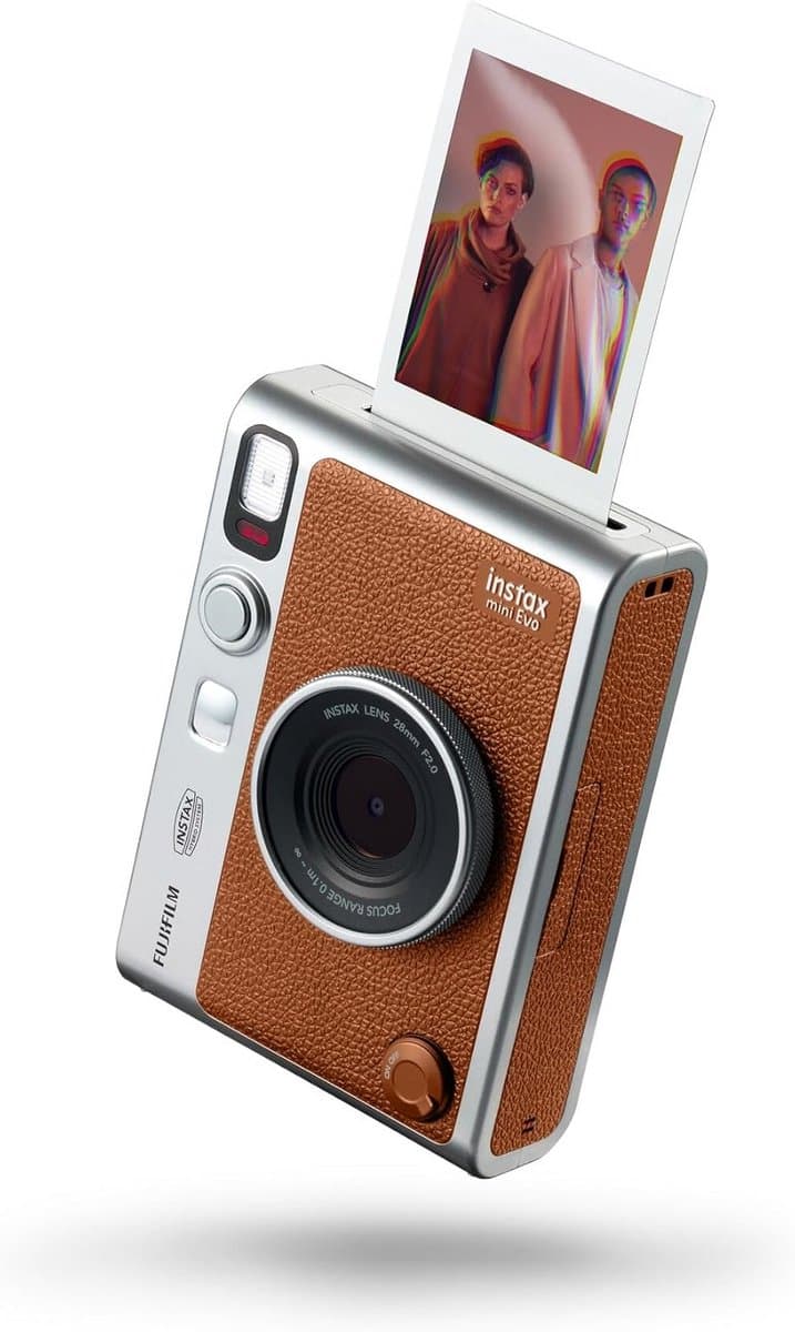 Bruine instant camera en printer voor foto’s