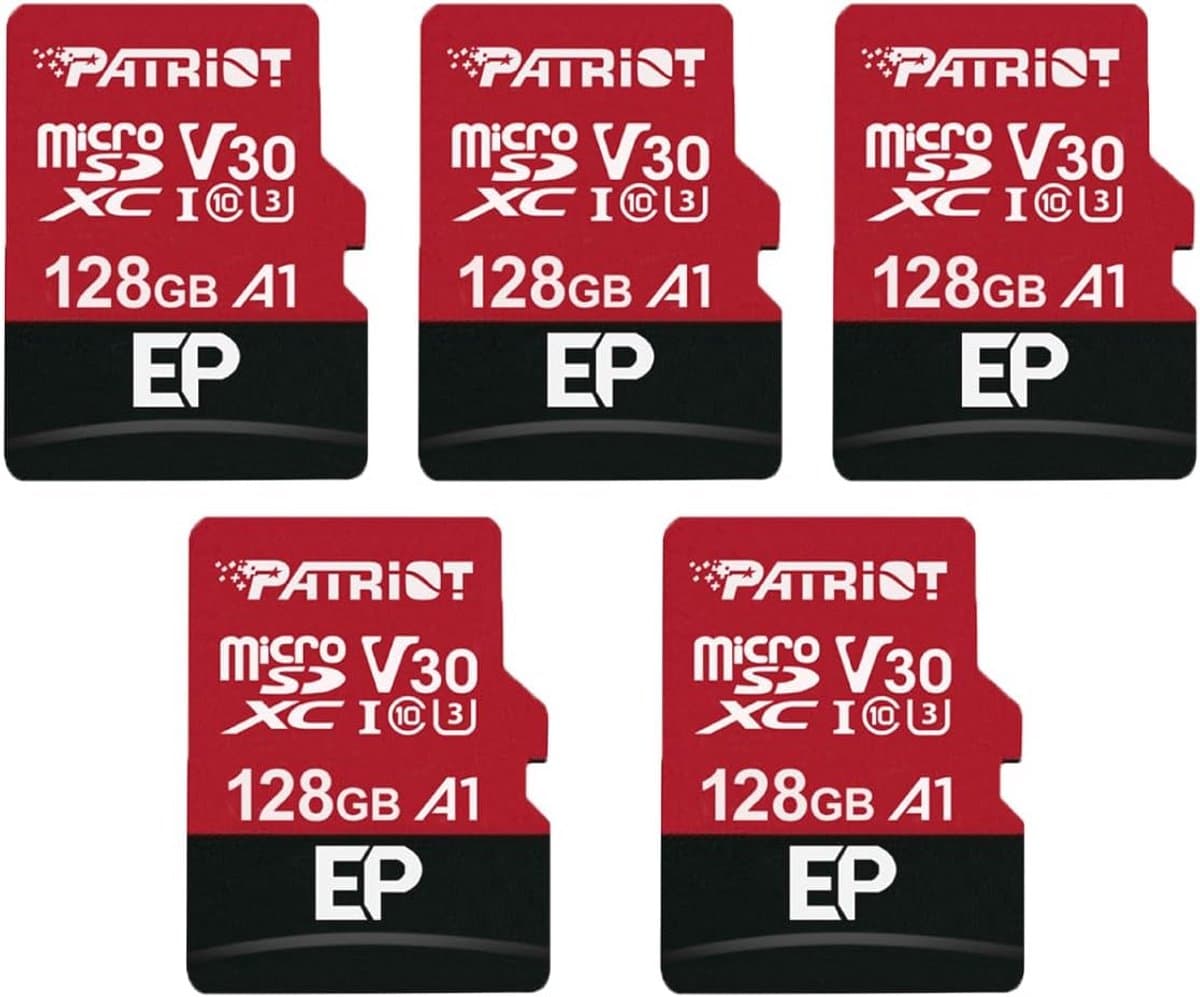 128GB A1 / V30 Geheugenkaart voor Android - 4K video-opname - Pakket van 5