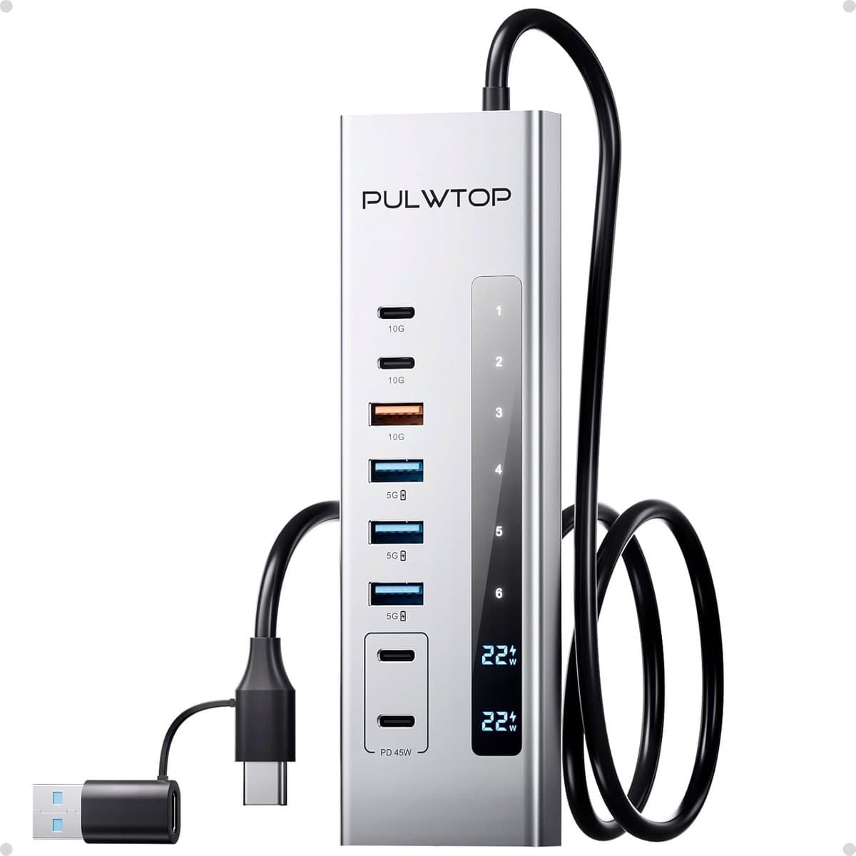USB C-hub 3.2 met meerdere USB poorten en SD/TF kaartlezer voor pc/laptops