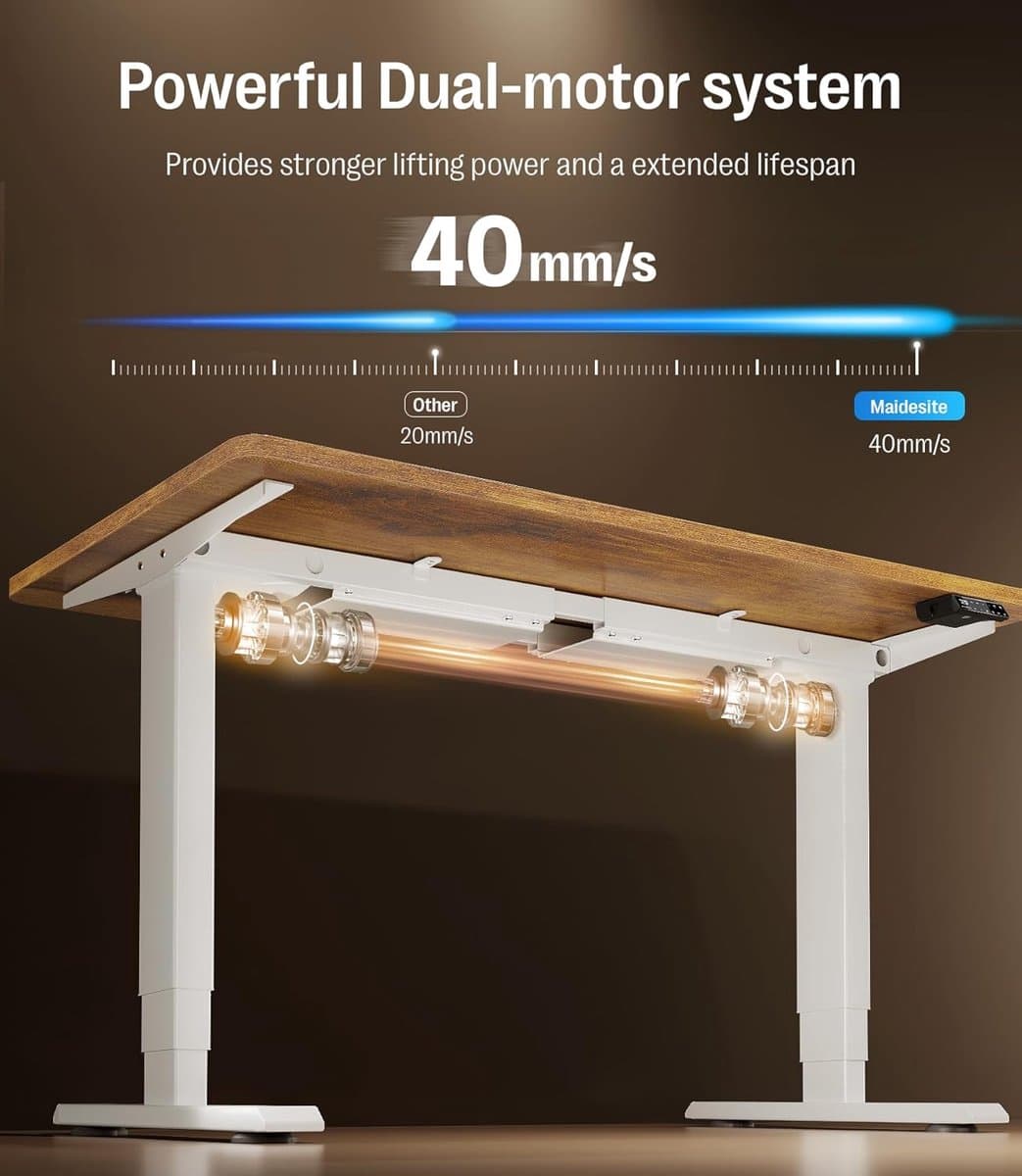 Elektrisch Verstelbaar Bureau 140x70 cm – Hoogwaardig Sta-Zit Bureau met Dubbele Motor, Fluisterstil, Stabiliteit tot 160 kg, FSC Tafelblad – Laura