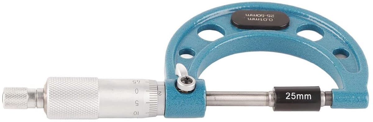 Externe Micrometer 25-50 mm met 0,01 mm Nauwkeurigheid - Roestvrij Staal Meetgereedschap