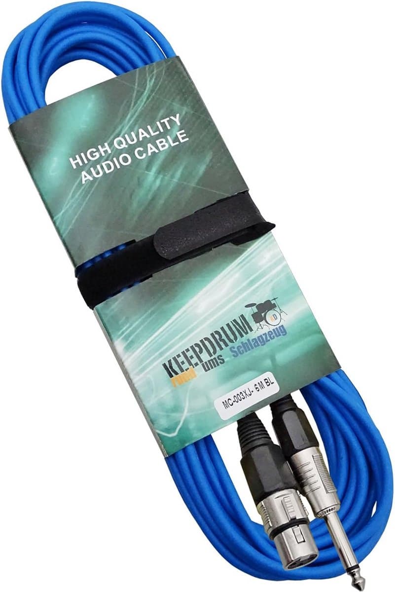 6 Meter Microfoonkabel Blauw Jack 6.3mm XLR Vrouwelijk