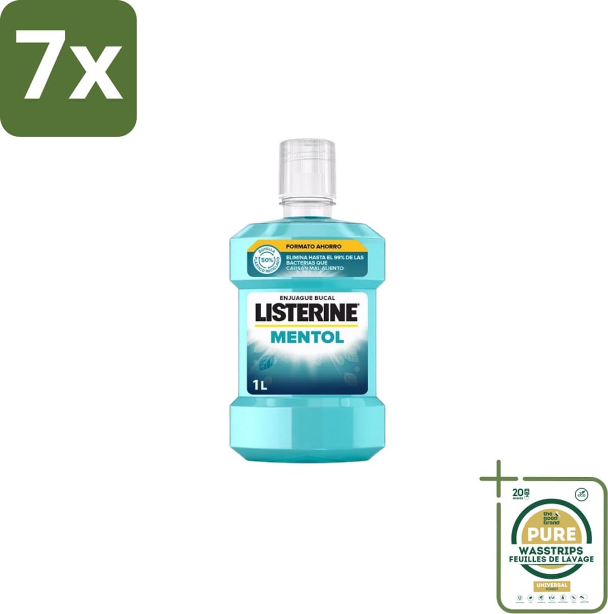 7 x Listerine – Mondwater – Cool Mint – 500 ml - Grootverpakking - Mondwater - Mondverzorging - Tandplak - Slechte Adem - Frisse Adem