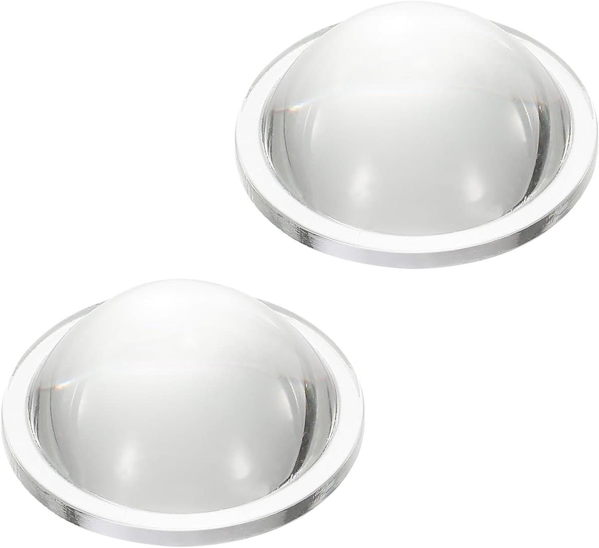Allecto Plus - Platte convexe lens 2 stuks, hoogwaardig borosilicaatglas, condenserend met rand, helder 25 mm, diameter 445 mm.