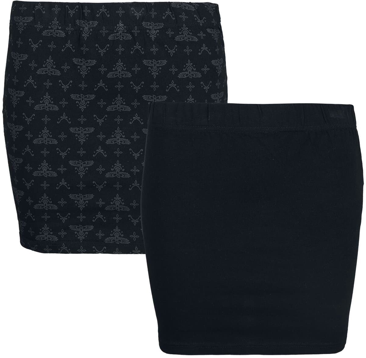 Black Premium by EMP zwarte minirok double-pack met elastische tailleband - Dames - XXL