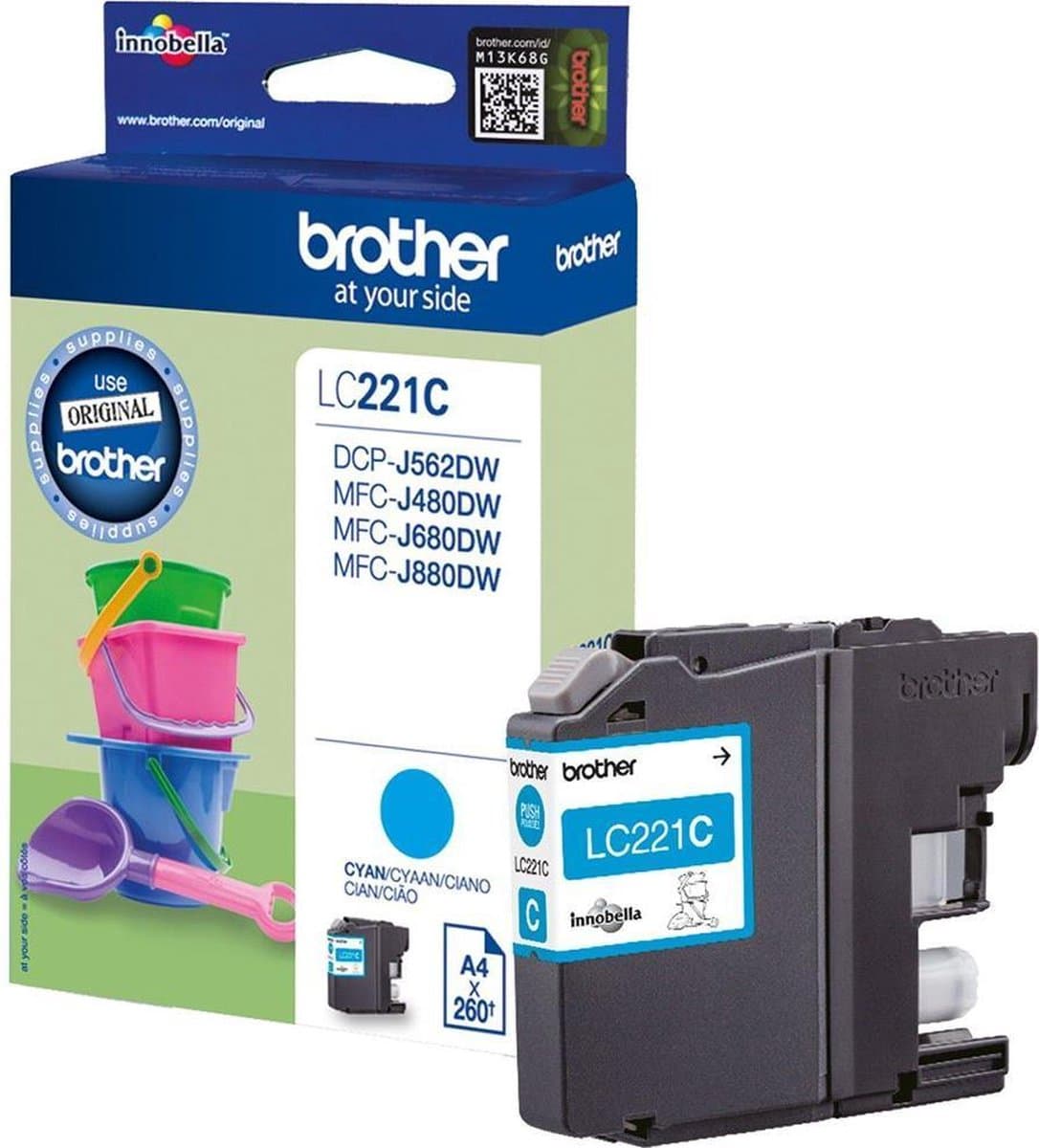 Brother LC221C inktcartridge 1 stuk origineel cyaan