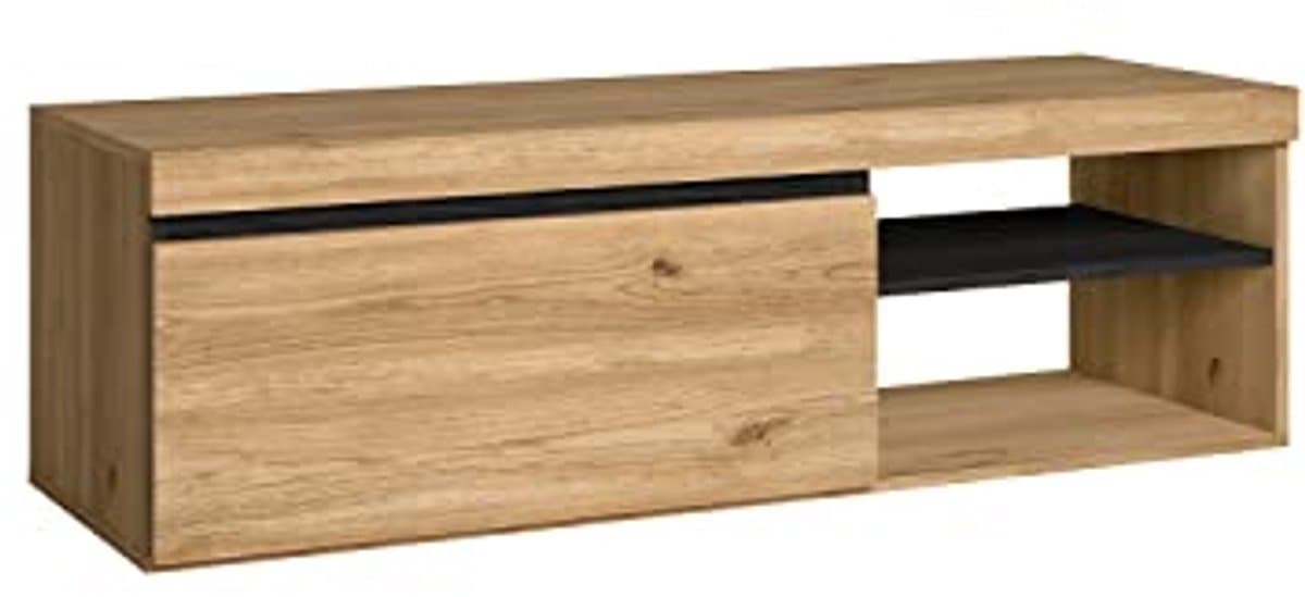 Modulair TV Meubel voor Woonkamer - Geschikt voor TV - Scandinavisch Design - Groot Kast - Eiken/Zwarte Afwerking