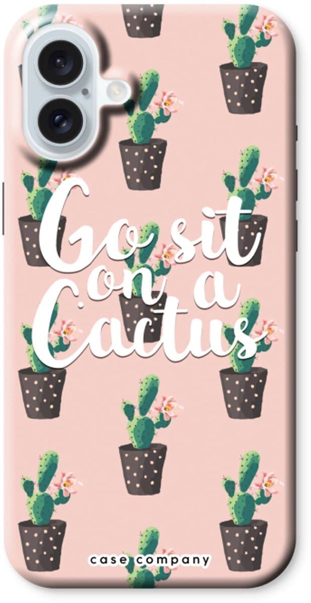 Case Company® - Hoesje geschikt voor iPhone 16 Plus hoesje - Cactus quote - Tough Case - Maximale Bescherming alle Kanten en Schermrand