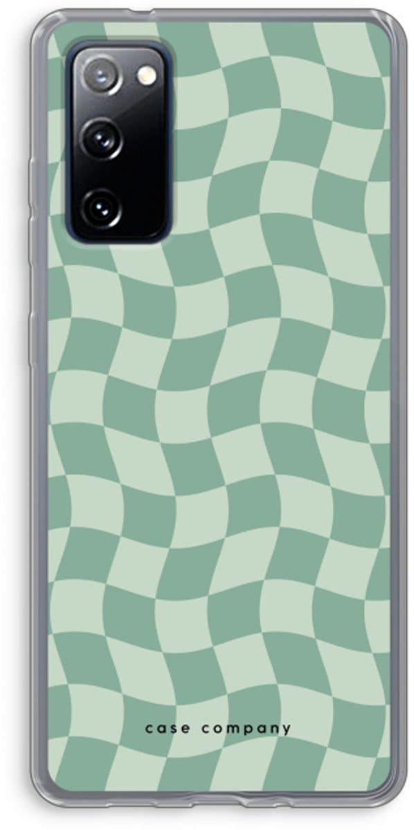 Case Company® - Hoesje geschikt voor Samsung Galaxy S20 FE / S20 FE 5G hoesje - Grid Groen - Soft Cover Telefoonhoesje - Bescherming aan alle Kanten en Schermrand