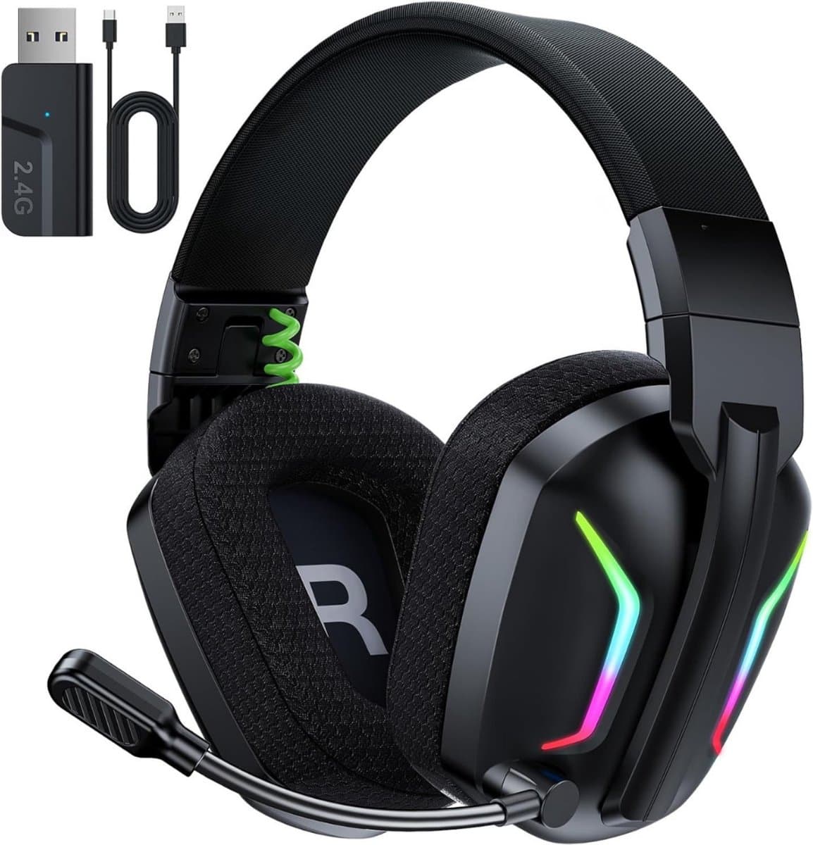 "SCH® Game headset draadloos - Headset - Game headset - Gaming headsets - Zwart - 15cm x 9cm x 15cm "