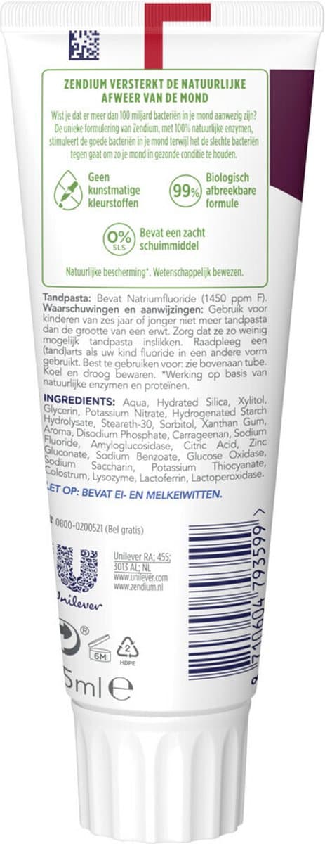 Zendium Tandpasta - Sensitive 75 ml.